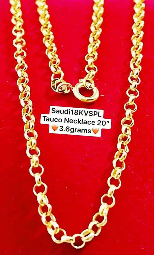 Authentic Saudi Gold Millions of Yellow Metals 18K Saudi Gold Tauco Necklace SAUDI18KVSPL