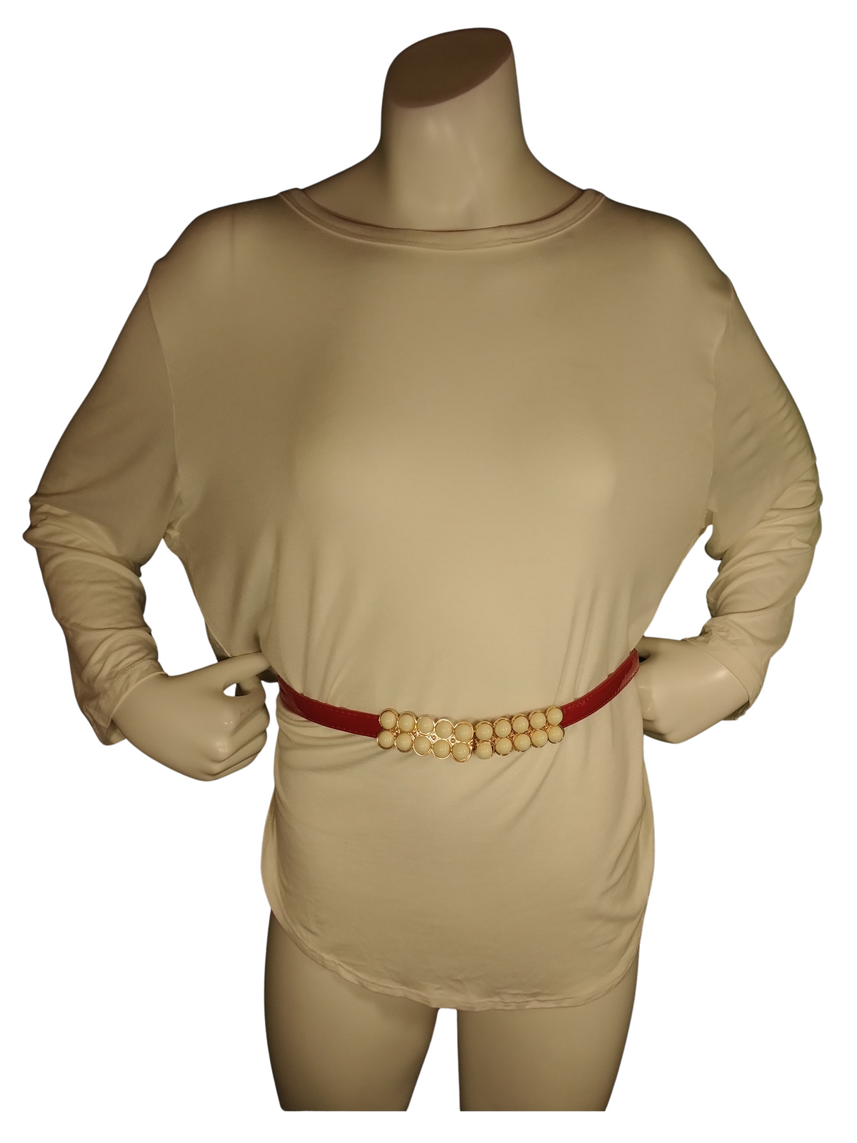 Jeweled adjustable slide thin belt