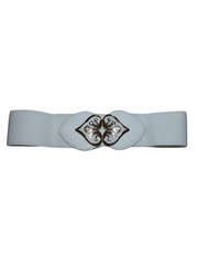 White/Gold Heart Clasp Belt