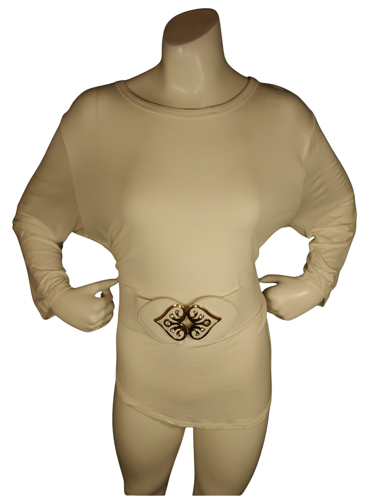 White/Gold Heart Clasp Belt