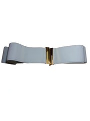 Lauren Ralph Lauren Cream Stretchy Belt 2.375"x36.5" Webbing Waist Belt with Slide Closure
