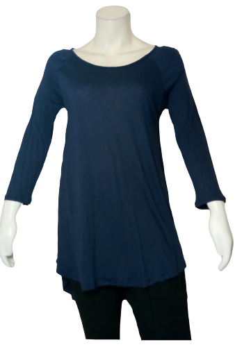 Zenana Outfitters Navy Long Sleeve Women's Tunic - Small