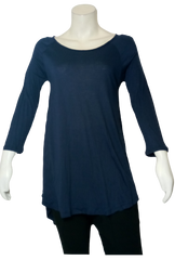 Zenana Outfitters Navy Long Sleeve Women's Tunic - Small
