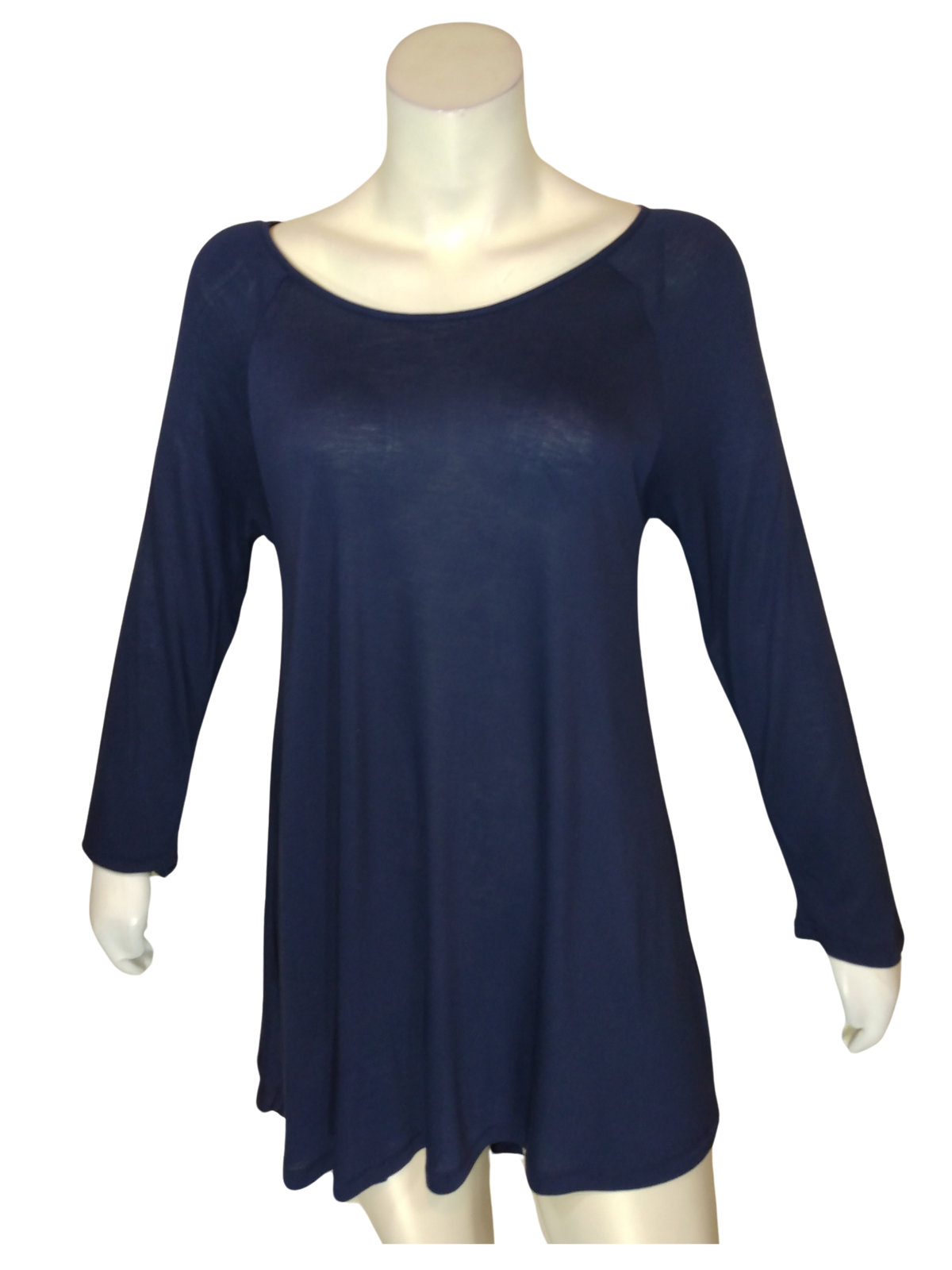 Zenana Outfitters Navy Long Sleeve Tunic Top - Medium