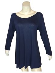 Zenana Outfitters Navy Long Sleeve Tunic Top - Medium