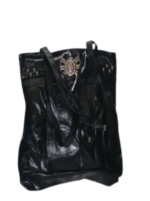 Black Handbag with Metal Bow