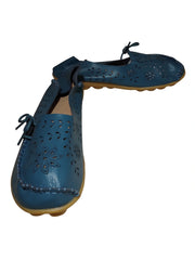 Diva General Teal Loafers with Suction Cup Tread - Comfortable Size 44 Slip-Ons