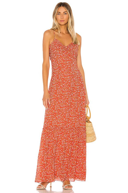 Divine Heritage Sweet Virginia Ditsy Maxi in Strawberry