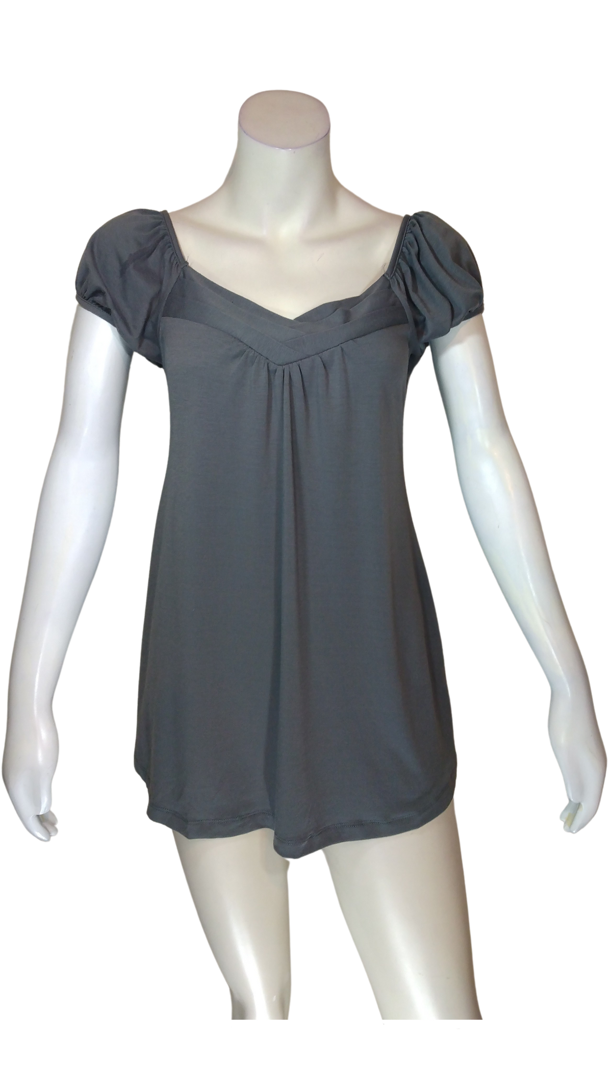 Mar_Q Grey Short Sleeve Women's Top - Large