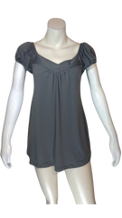 Mar_Q Grey Short Sleeve Women's Top - Large