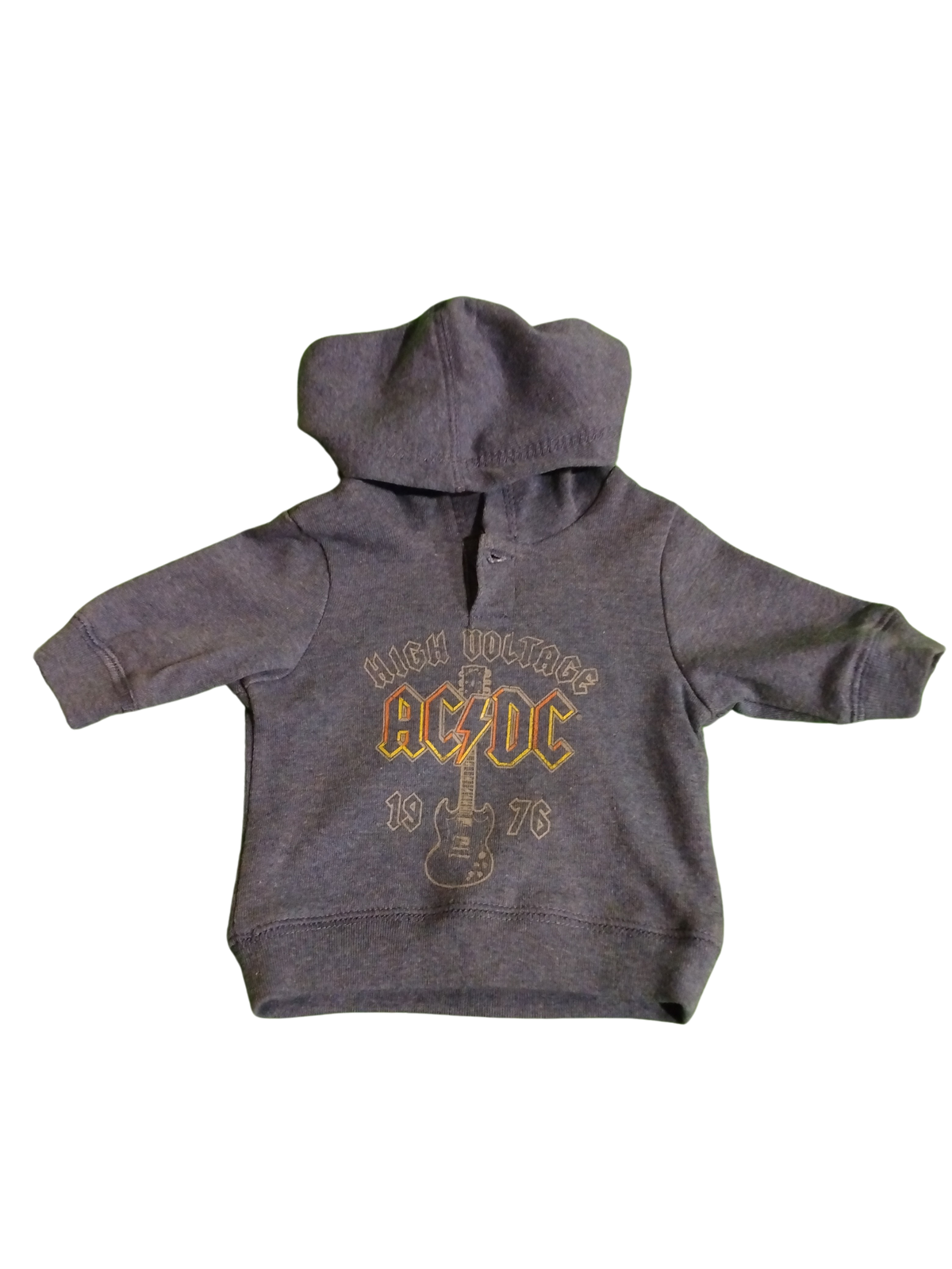AC/DC Rockin' Grey Hoodie for Baby Boys (0-3M)