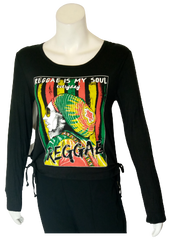 Blush Black "Reggae is My Soul Every Day" Long Sleeve Girl's Shirt - Medium