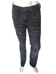 River Island Black Distressed Women's Pants - Size 32 (100% Cotton)