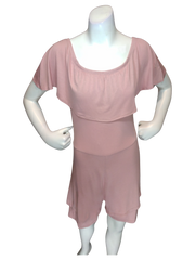 Glitz Haute Mess Pink Girl's Jumpsuit with Yoke Collar - Medium