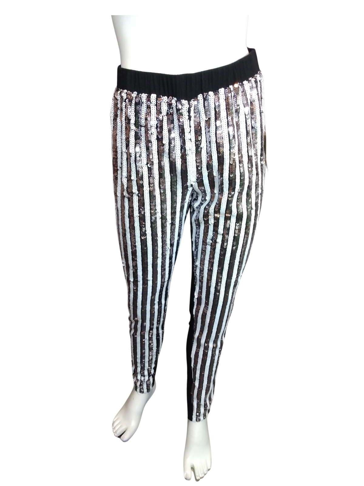 Ottgam Inc Black/White Sequin Women's Pants - Small