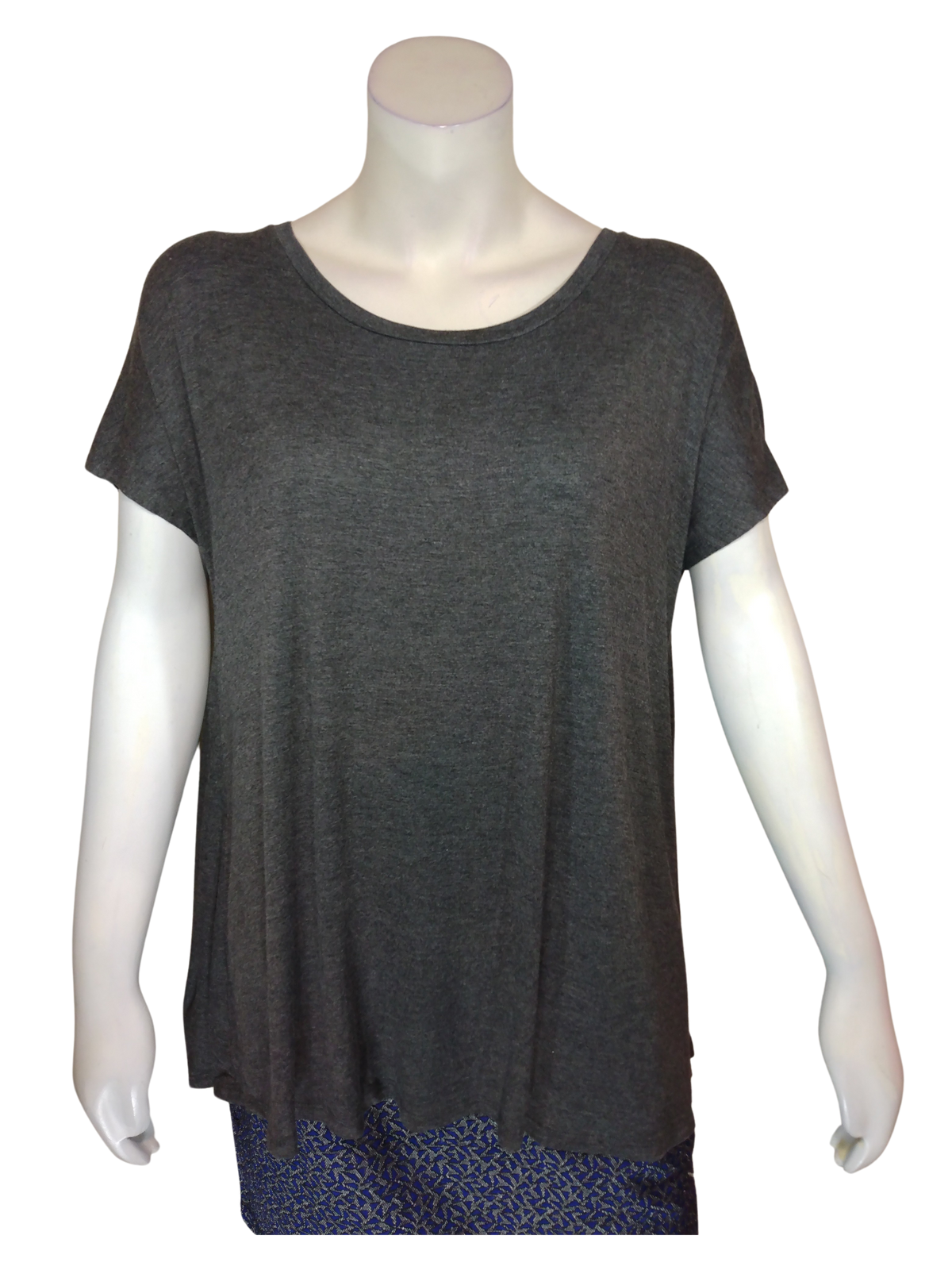 Zenana Outfitters Grey Short Sleeve Women's Top - Large
