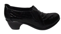 Easy Street Shoes Womens Black Croco Prism Comfort Wave  (some staining)