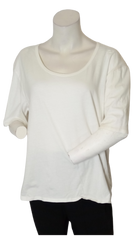 Honey Punch White 3/4 Sleeve Women's Shirt - One Size