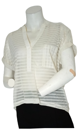 Sunshine & Sweet Rain Cream Sheer Short Sleeve Women's Shirt - One Size