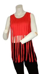 Blush Red Crop Women's Top with Fringe - Medium