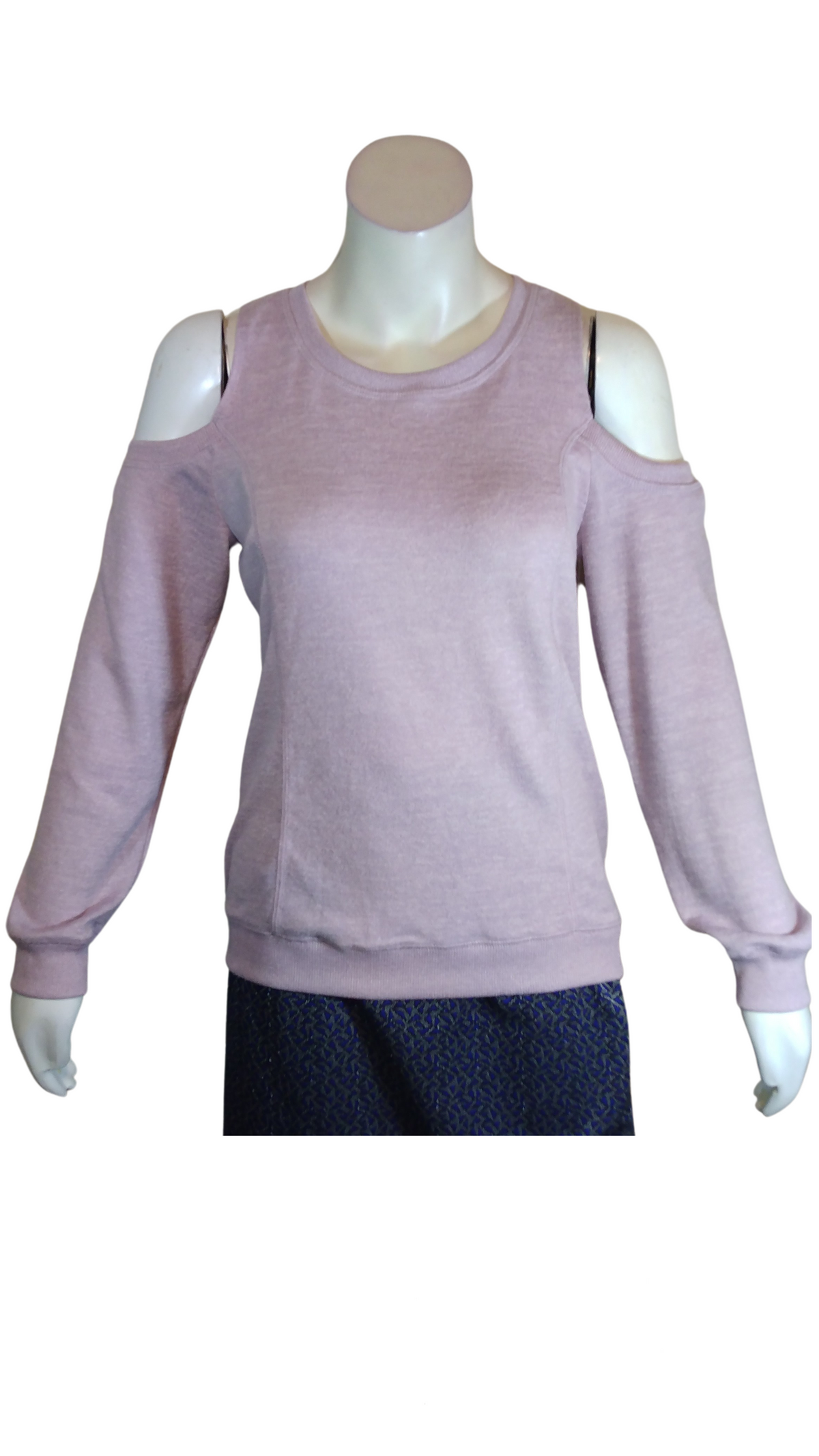 No Comment Lilac Cut-Out Shoulders Girl's Sweater - Large