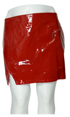 Blush Red Pleather Women's Skirt - 2XL