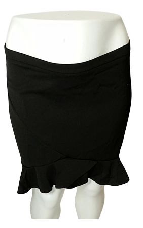 Women's Plus Size Black Ruffle Skirt – Fashion Nova 2X | Stretch Polyester Blend