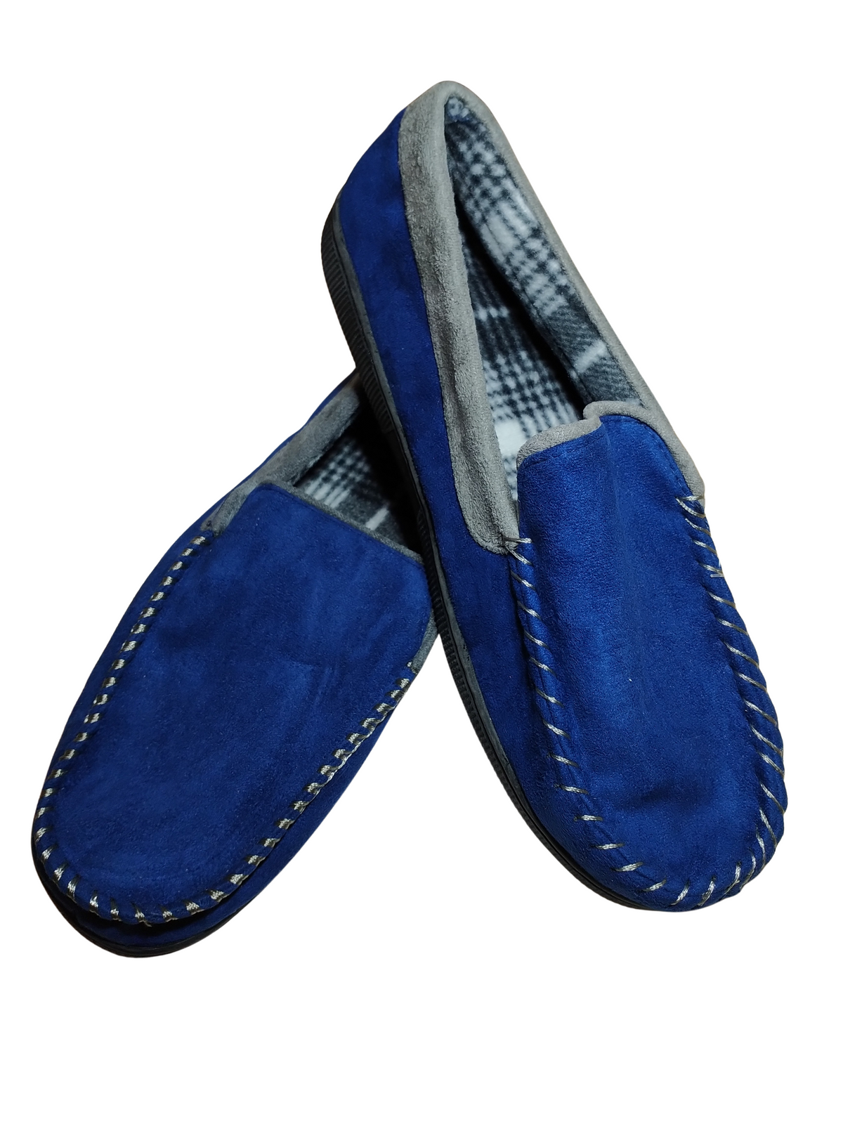 Diva Blue/Gray Plaid Slippers
