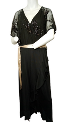 Nextmia Black Sheer Women's Dress with Sequins and Sash - 18