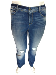 Vanilla Star Blue Mid-Rise Bootcut Distressed Women's Pants - 39