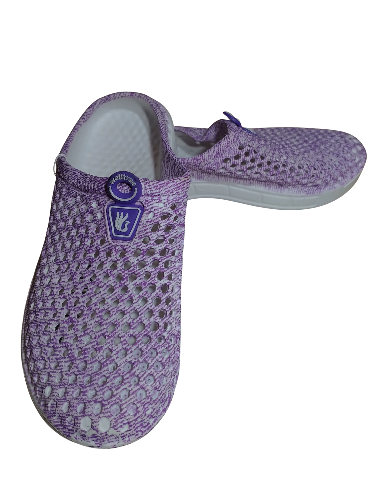 Welltree Women's Purple/White Water Shoes - Size 37 | Lightweight, Quick-Dry, Multi-Purpose Footwear