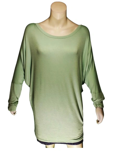 Women's Plus Size Light Green Batwing Dress – Love In 2X | Stretch Viscose Blend