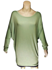 Women's Plus Size Light Green Batwing Dress – Love In 2X | Stretch Viscose Blend