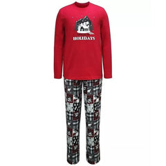 Family Pajamas Holiday Men's Cabin Patchwork Pajamas Set