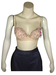 Lingyilu Mauve Embroidered Push-Up Women's Bra - 38B