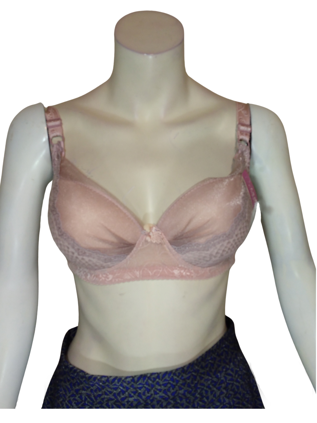 Lingyilu Purple Padded Women's Bra with Lace - 38B