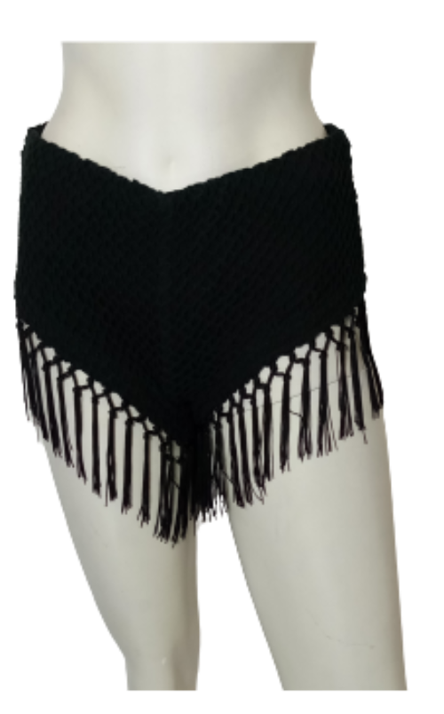 Rumor Boutique Black Fringe Women's Shorts - Small