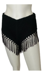 Rumor Boutique Black Fringe Women's Shorts - Small
