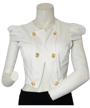 Monaco White Short Sleeve Women's Vest - Medium
