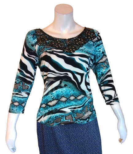 Black/Blue Venini Layered Top