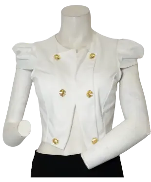 Monaco Women’s White Short Sleeve Vest, Size Large