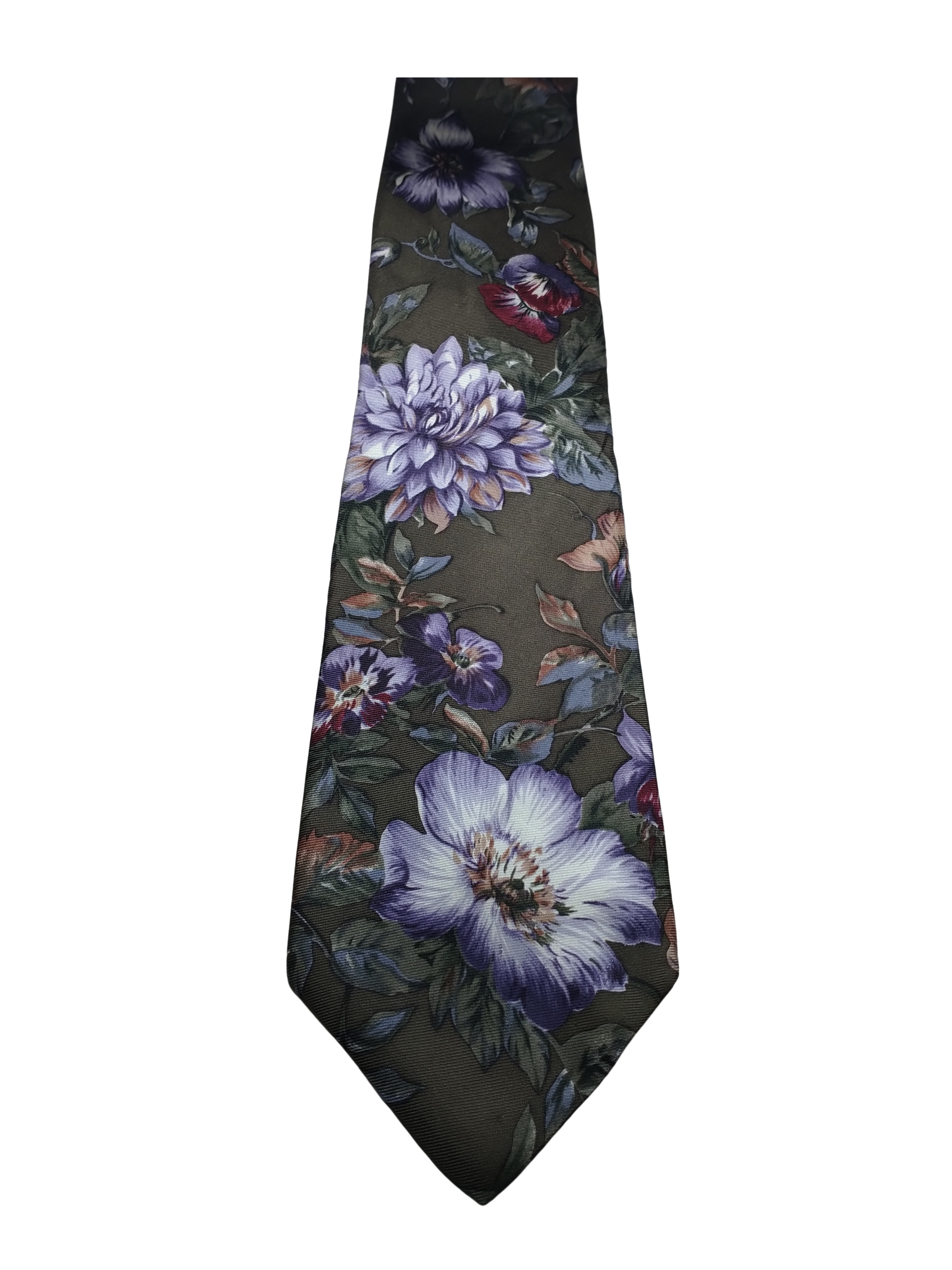Bill Blass Floral Purple Green Neckties
