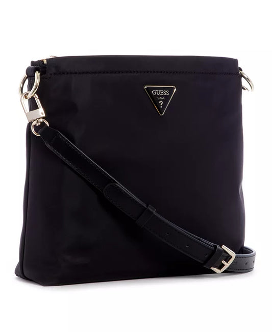 GUESS Jaxi Tourist Crossbody in Black with Gold Accents
