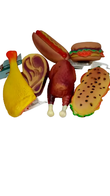 Greenbrier Kennel Club Vinyl Food Shaped Dog Toys with Squeaker