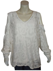 Alfani Women’s Bright White Cold Shoulder Blouse, Size 22W