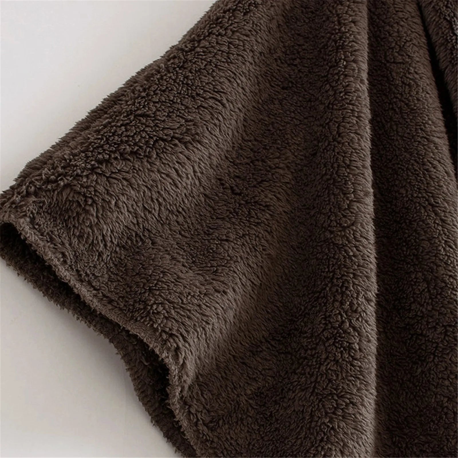 Baisico Coffee Pocket Faux-Fur Hoodie