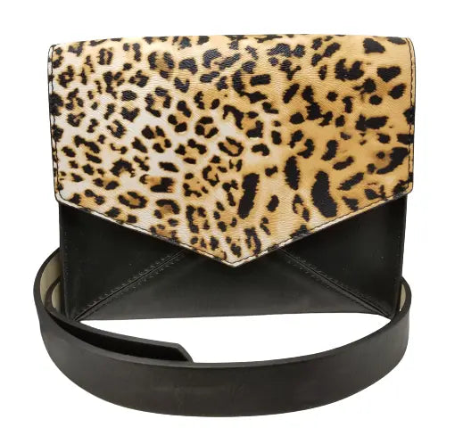 INC Black Leopard Fashion Belt Bag