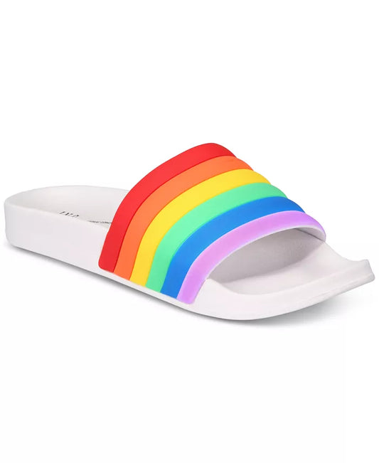 INC International Concepts Rainbow Rubber Slide Slippers