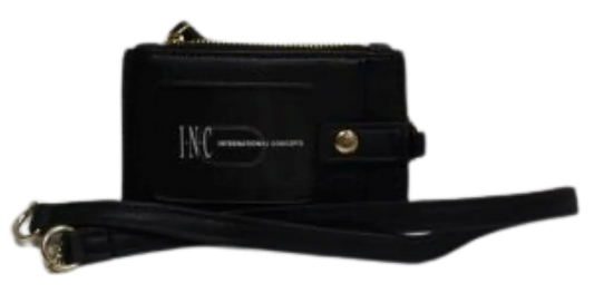 INC Multi-Card Organizer Crossbody Wallet Black