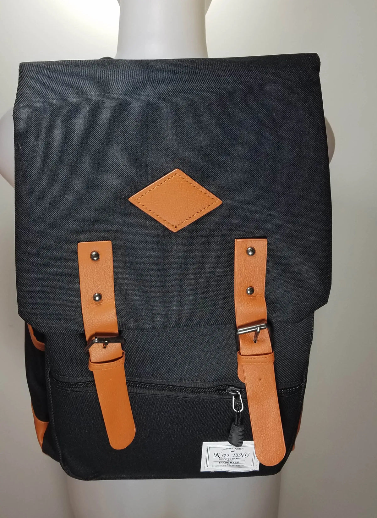Kai Ting Vintage Laptop Backpack for College - Black